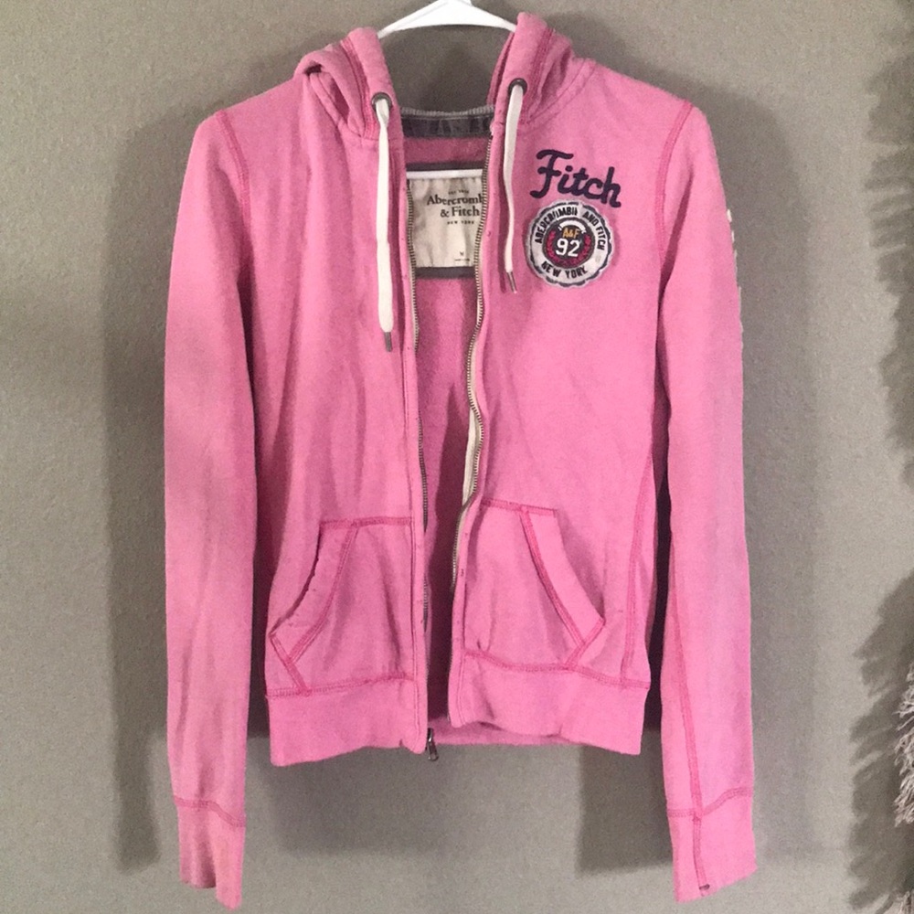 A pink Abercrombie & Fitch jacket.